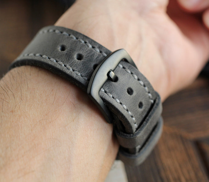 Custom Made Apple Watch Strap - Antique Gray