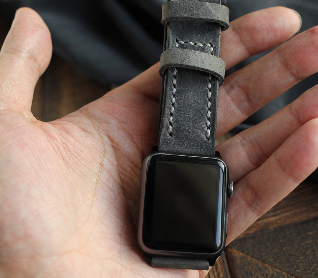 Custom Made Apple Watch Strap - Antique Gray