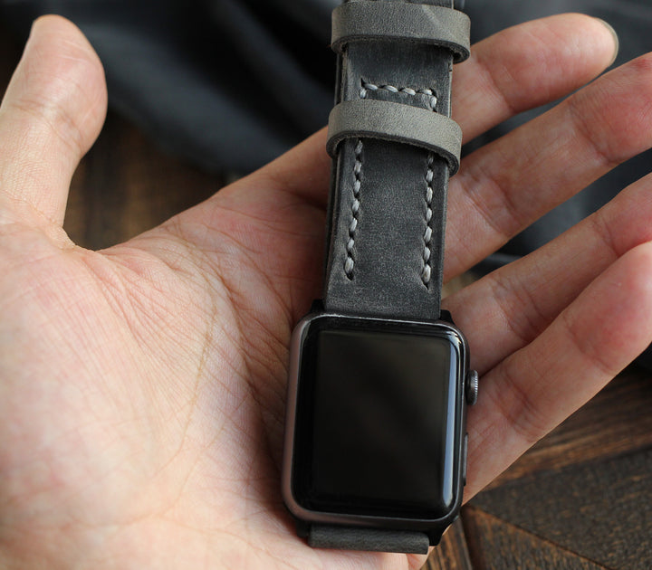 Custom Made Apple Watch Strap - Antique Gray
