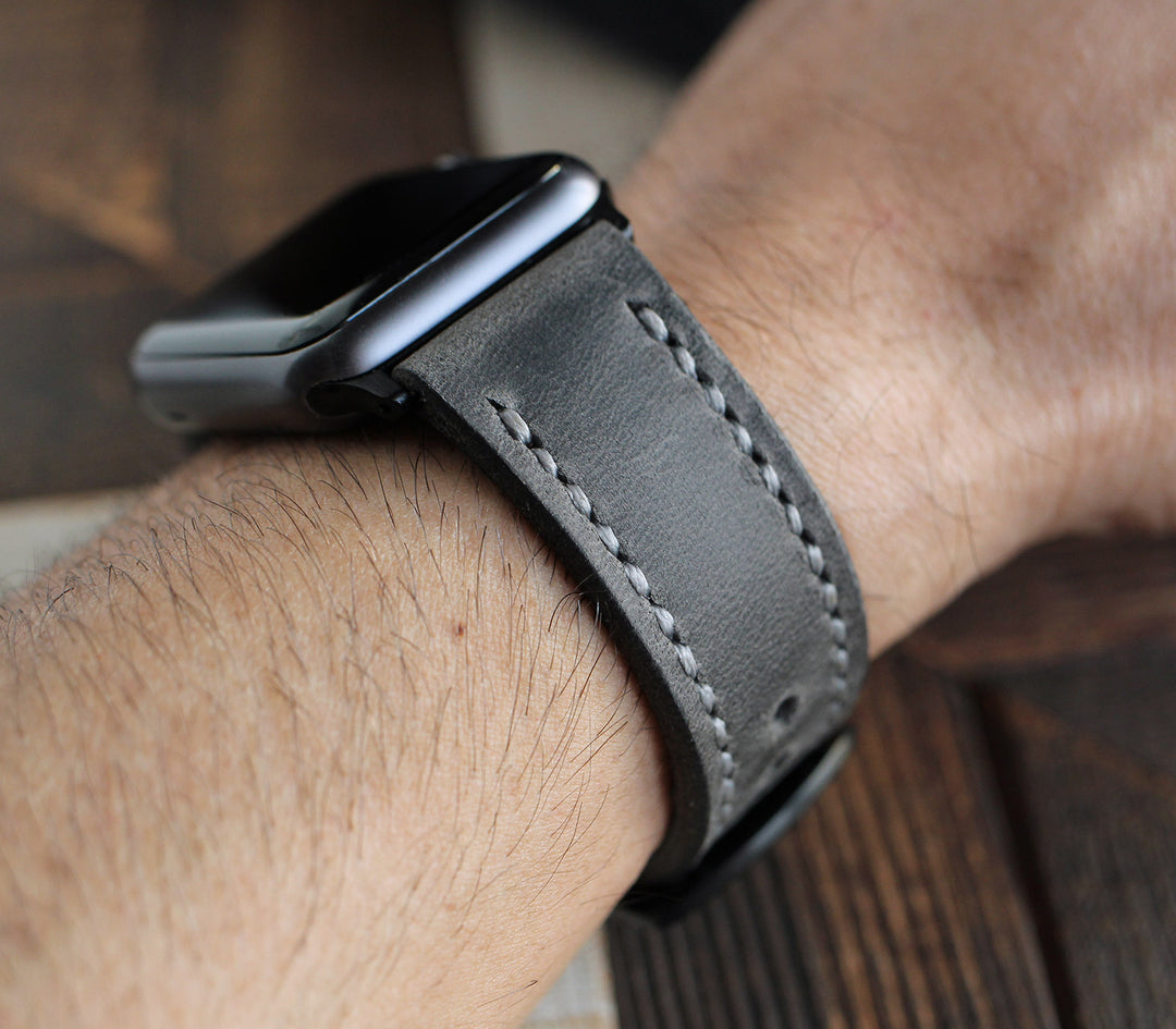 Custom Made Apple Watch Strap - Antique Gray