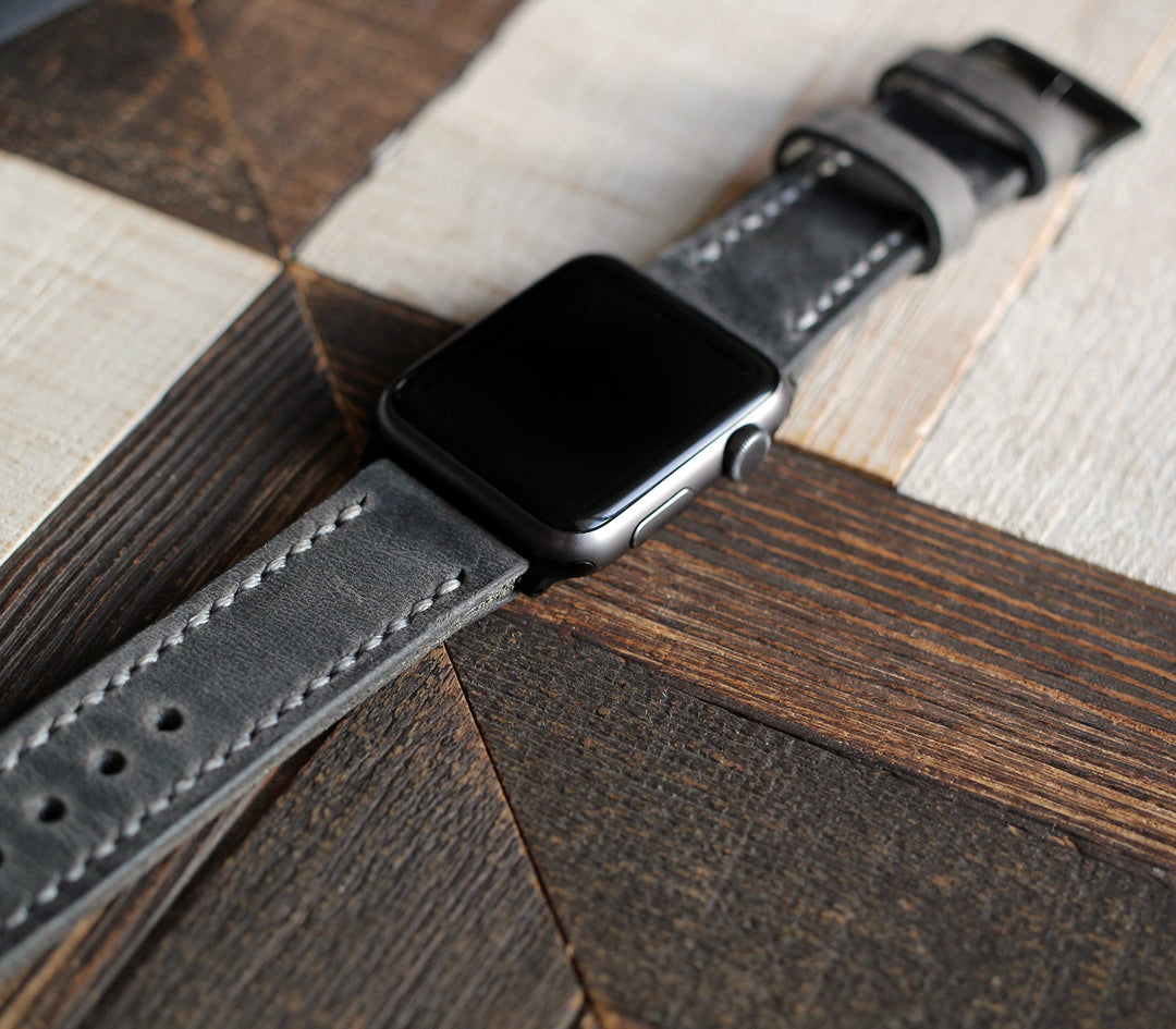 Custom Made Apple Watch Strap - Antique Gray