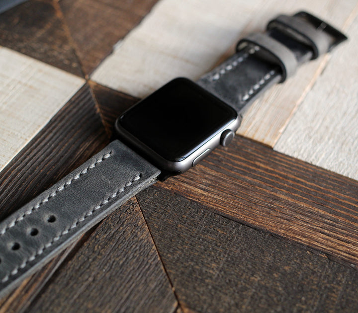 Custom Made Apple Watch Strap - Antique Gray
