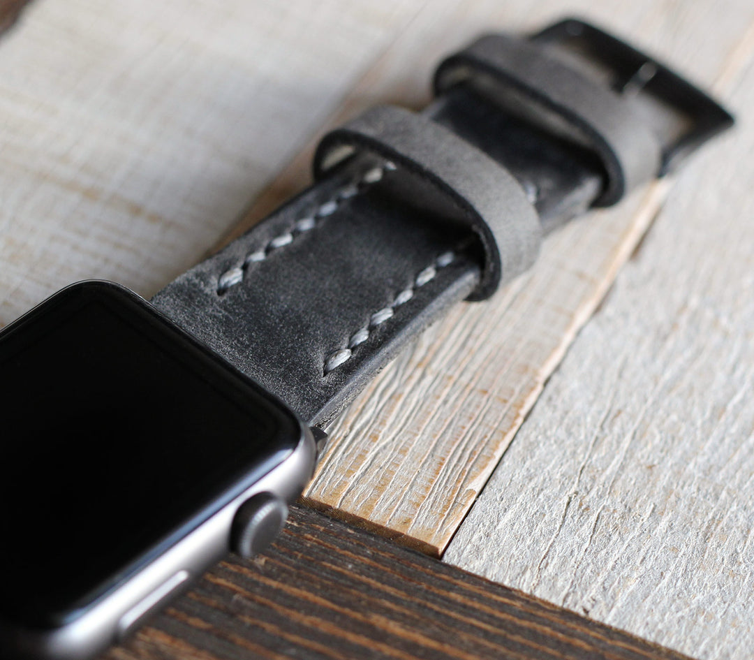 Custom Made Apple Watch Strap - Antique Gray