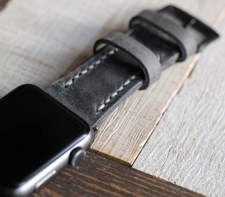 Custom Made Apple Watch Strap - Antique Gray
