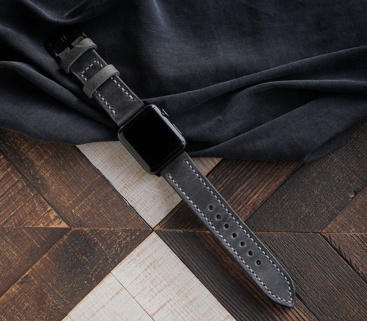 Custom Made Apple Watch Strap - Antique Gray