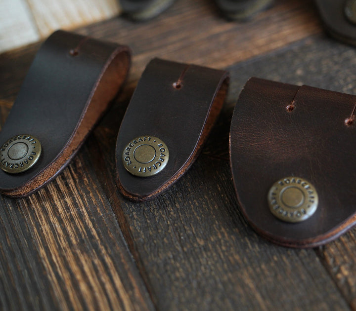 Leather Cable Organizer - Set of 3 Brown