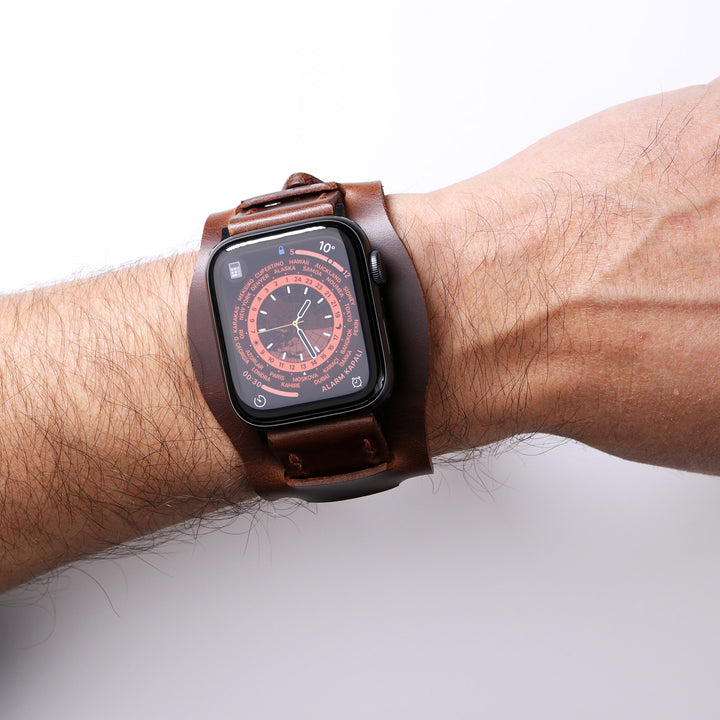 Custom Made Apple Watch Bund Strap - Antique Brown