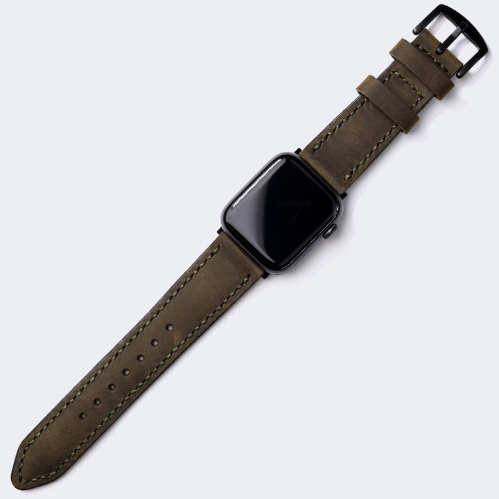 Custom Made Apple Watch Strap - Olive Green