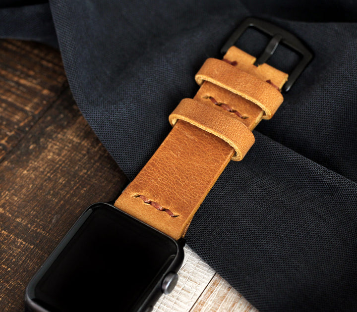 Apple Watch Leather Band - Mustard