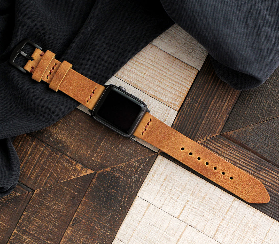 Apple Watch Leather Band - Mustard