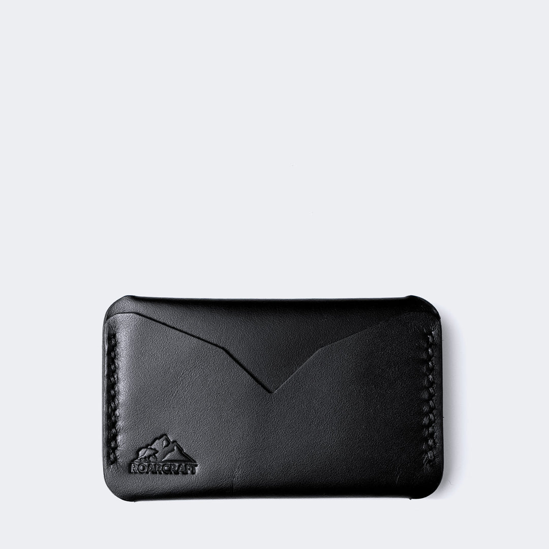 Leather Mini Card Holder - Troya Black