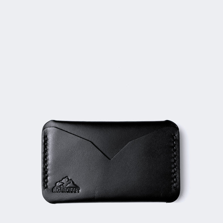 Leather Mini Card Holder - Troya Black