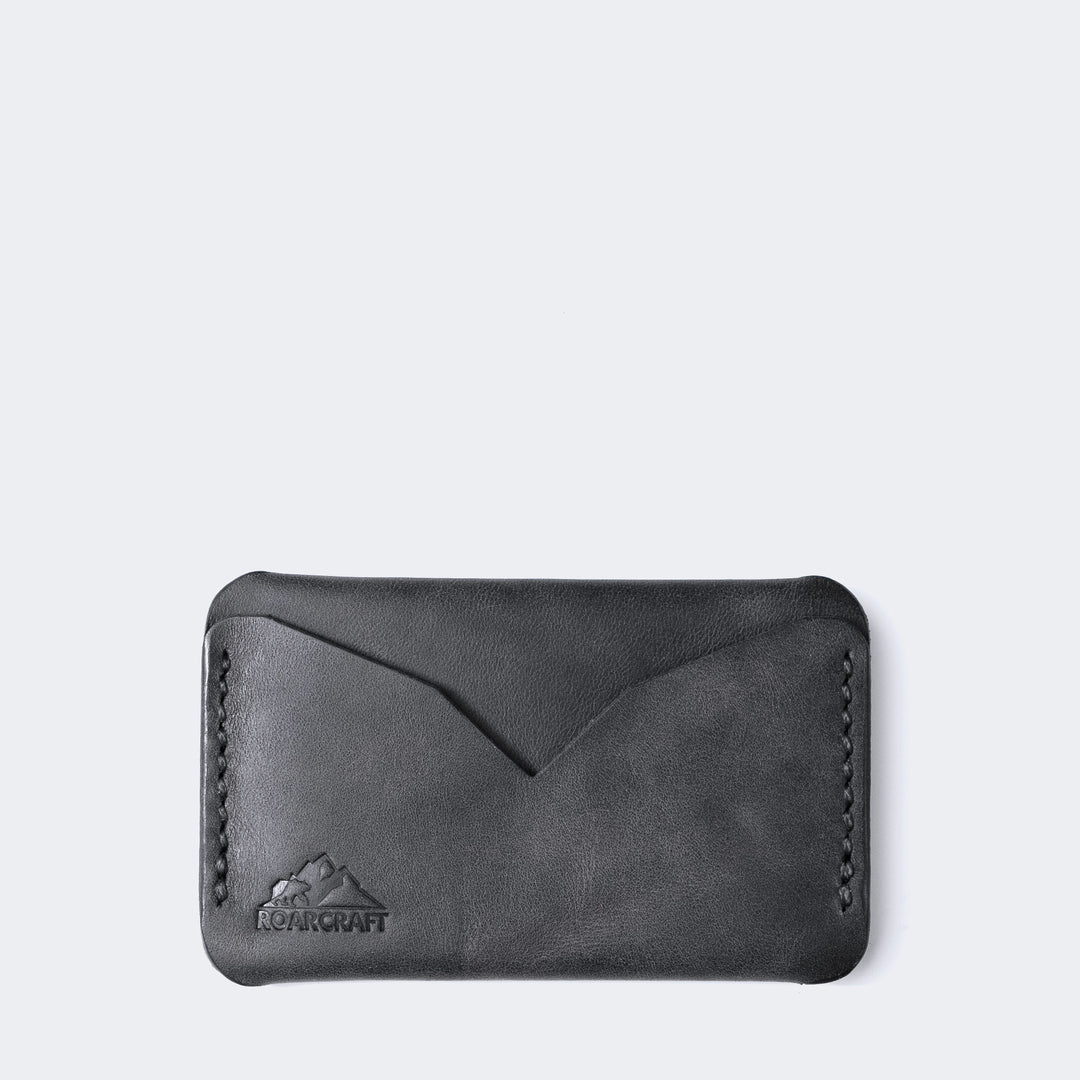 Leather Mini Card Holder - Troya Coal