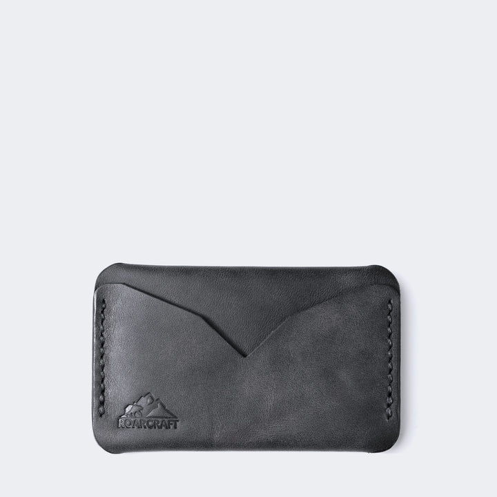 Leather Mini Card Holder - Troya Coal