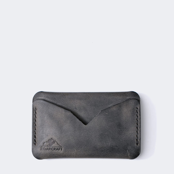 Leather Mini Card Holder - Troya Gray