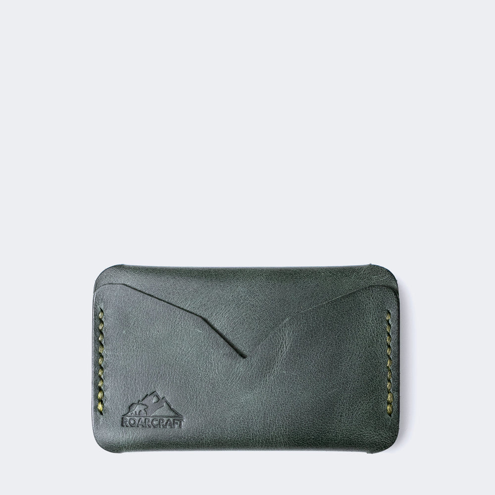 Leather Mini Card Holder - Troya Emerald