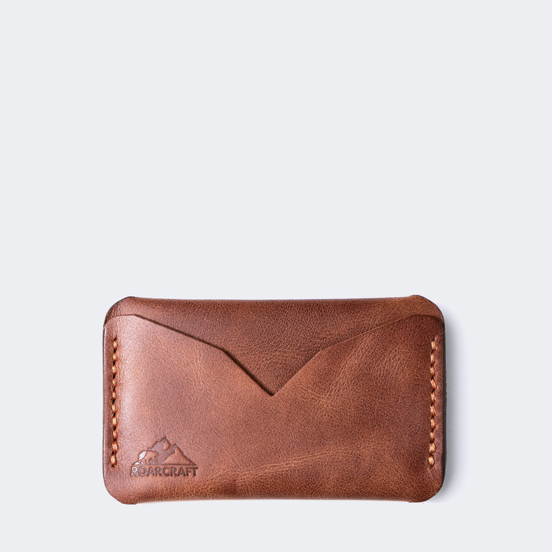 Leather Mini Card Holder - Troya Tobacco