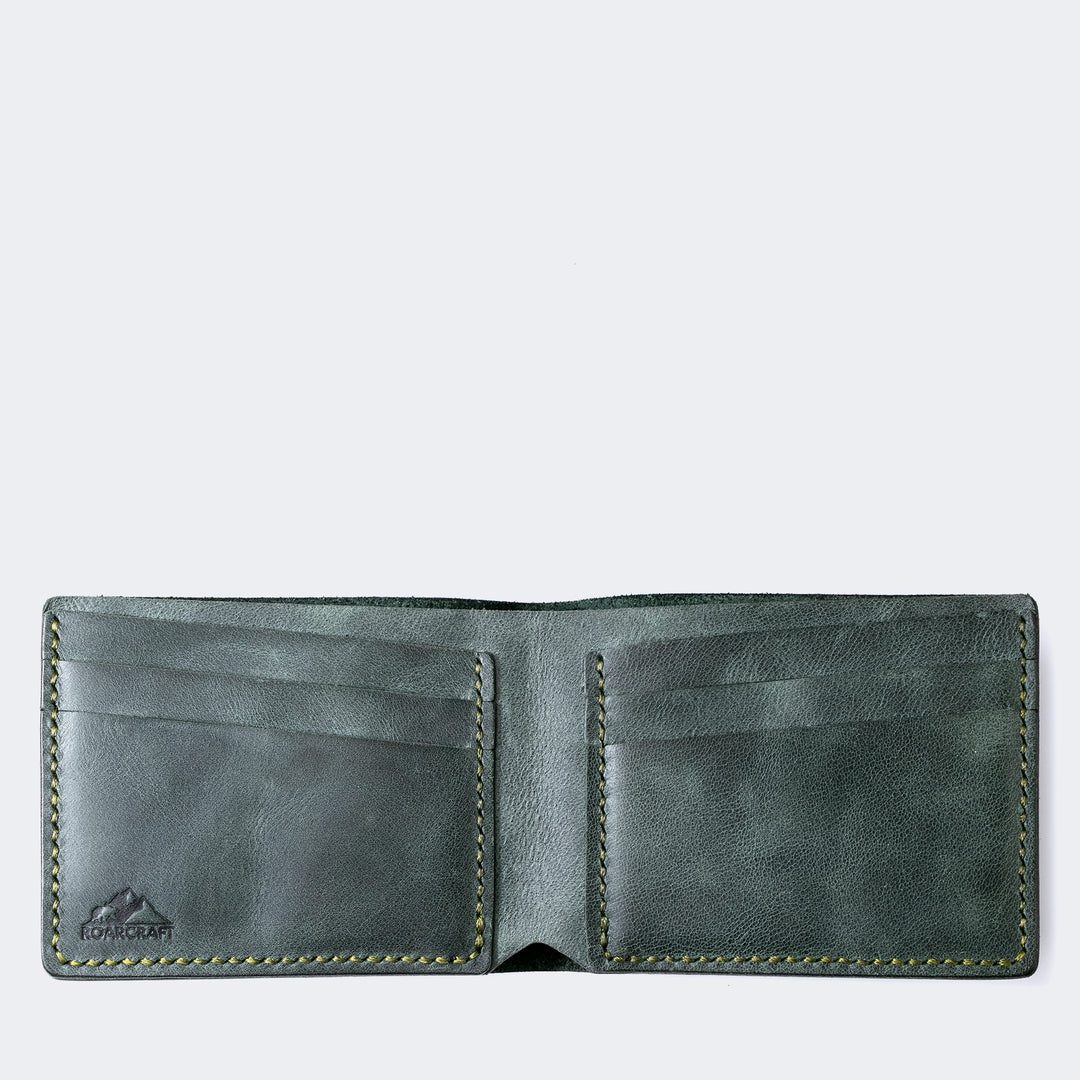 Classic Bifold Leather Wallet - Pergamon Emerald