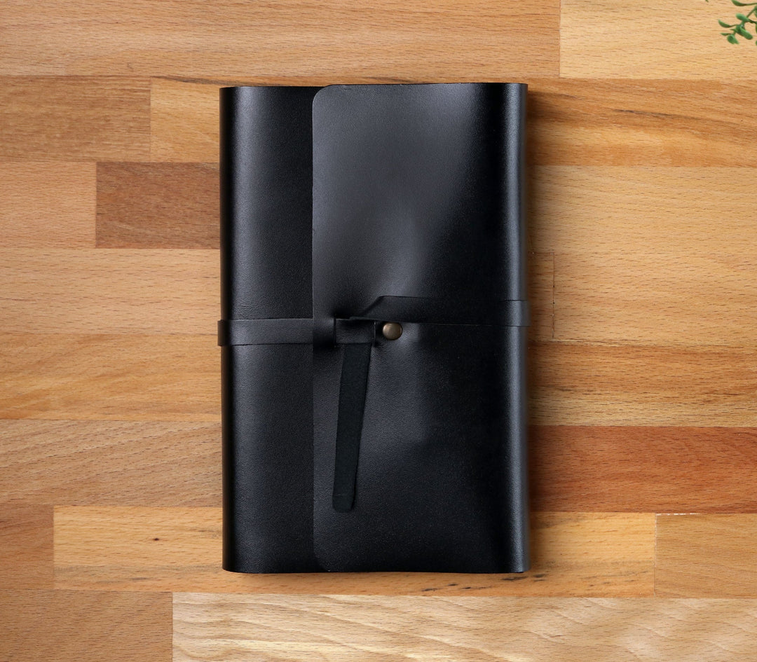 Handmade Leather Book Cover Black