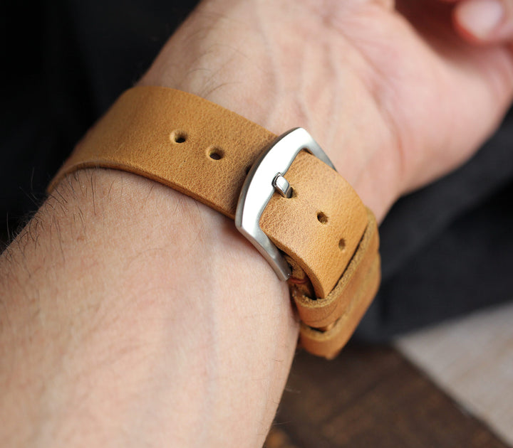 Leather Watch Strap - Mustard