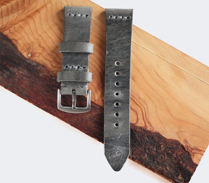 Leather Watch Strap - Antique Gray