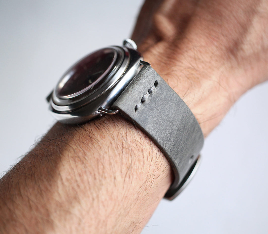 Leather Watch Strap - Antique Gray