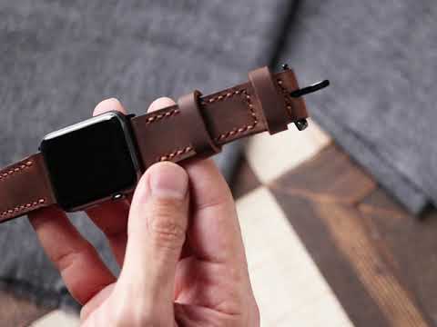 Custom Made Apple Watch Strap - Antique Brown