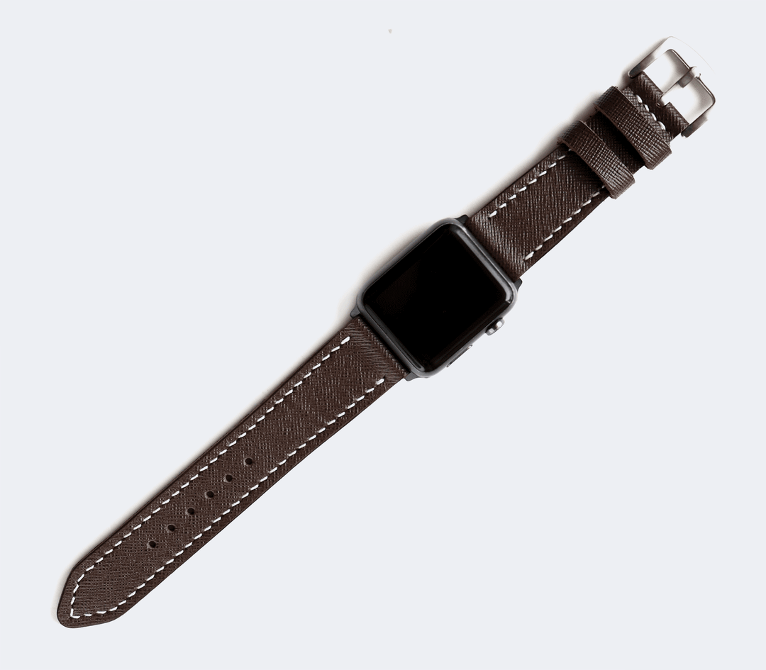 Custom Made Apple Watch Strap - Bitter Saffiano