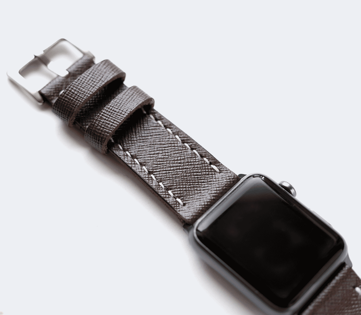 Custom Made Apple Watch Strap - Bitter Saffiano