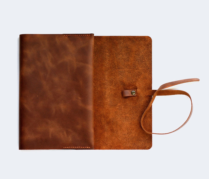 Handmade Leather Book Cover Tobacco 
