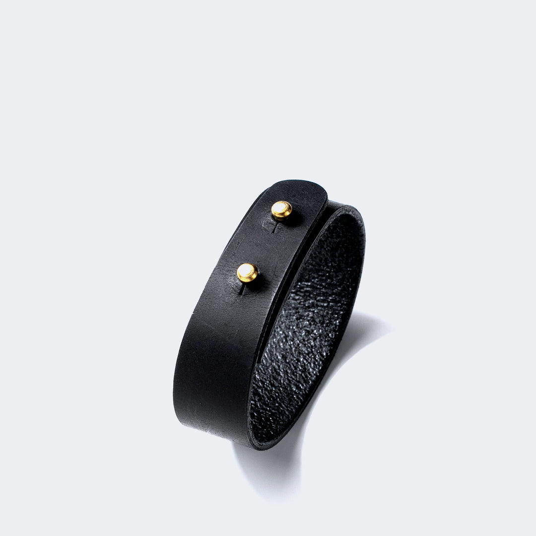 Adjustable Minimalist Leather Bracelet Black