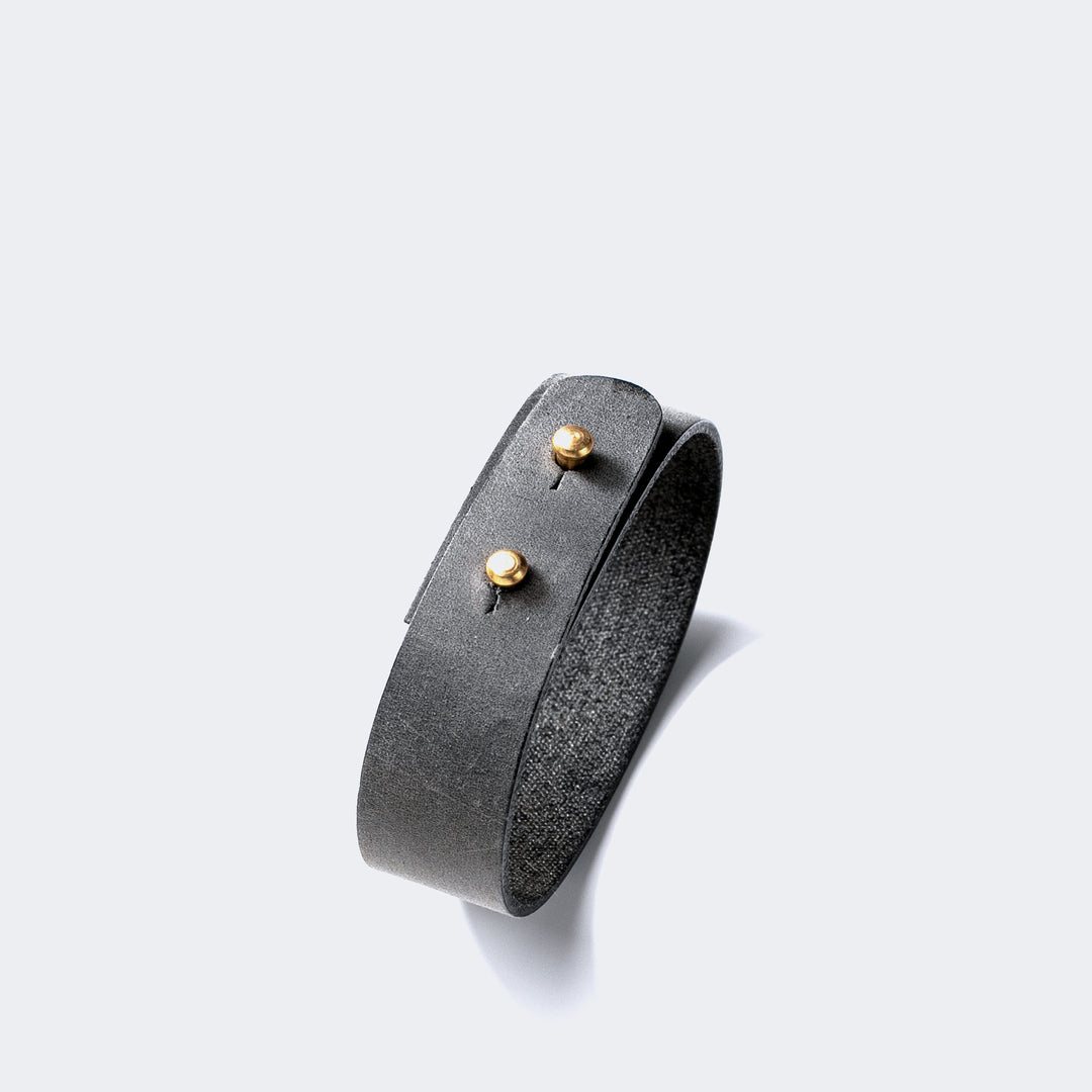 Adjustable Minimalist Leather Bracelet Gray 