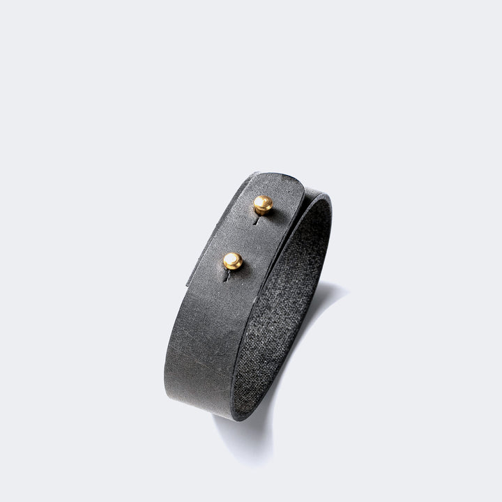 Adjustable Minimalist Leather Bracelet Gray 