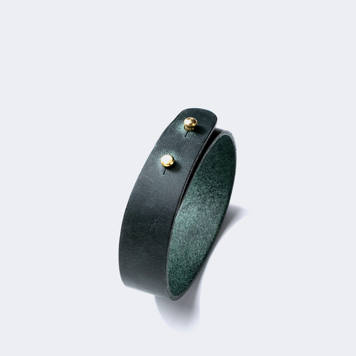 Adjustable Minimalist Leather Bracelet Green