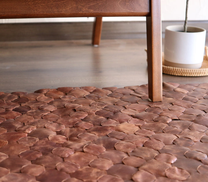 Knitted Leather Rug