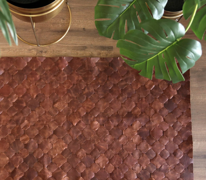 Knitted Leather Rug