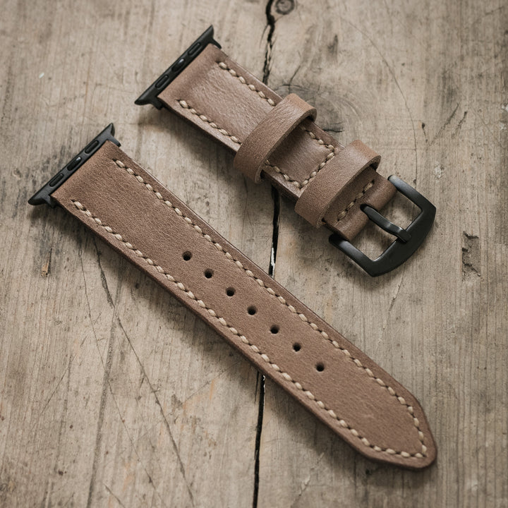 Custom Made Apple Watch Strap - Dark Beige