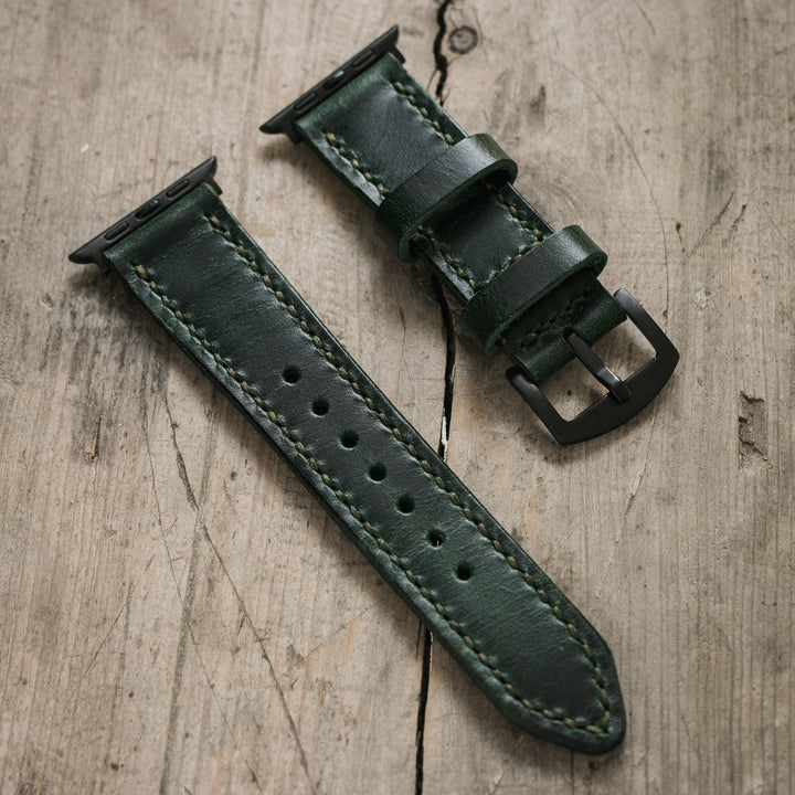Custom Made Apple Watch Strap - Forest Green
