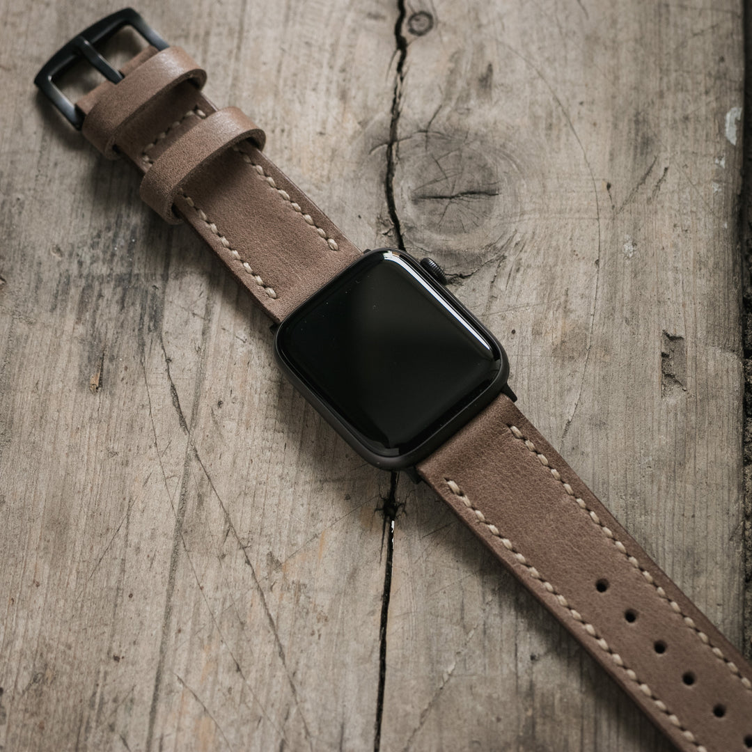 Custom Made Apple Watch Strap - Dark Beige