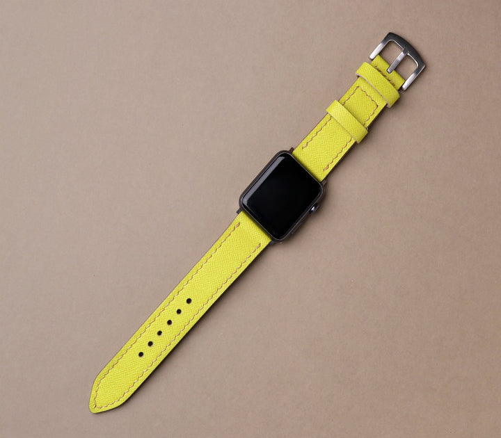 Custom Made Apple Watch Strap - Lime Saffiano