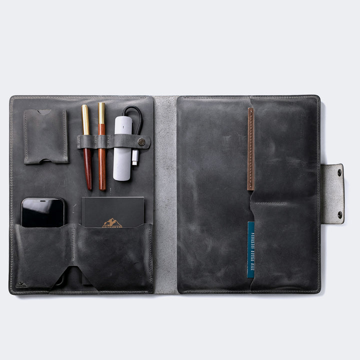 Leather iPad Organizer Gray