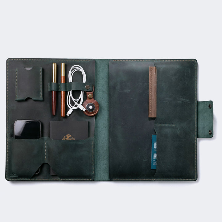 Leather reMarkable 2 Organizer Green