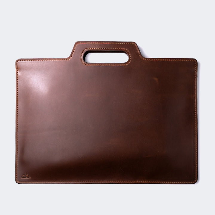 Flat Design Leather Portfolio Brown
