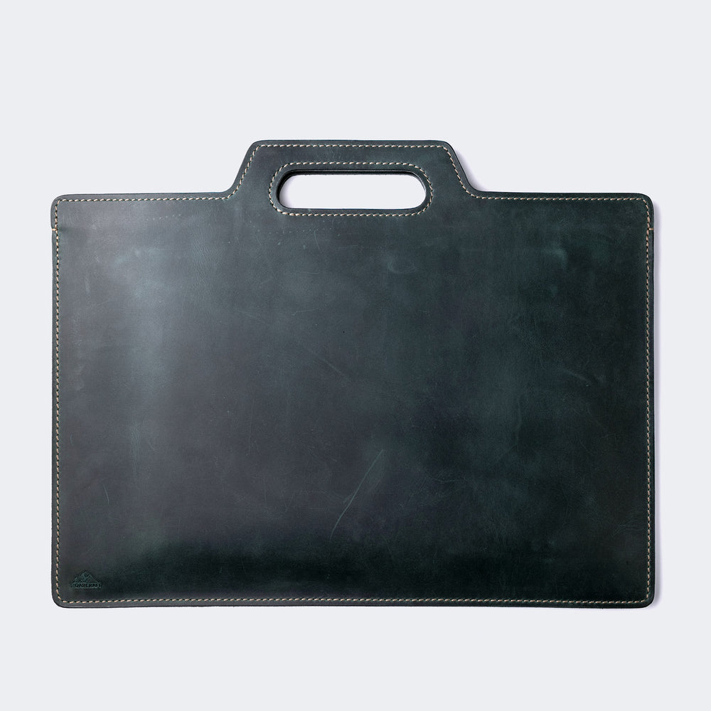 Flat Design Leather Portfolio Green