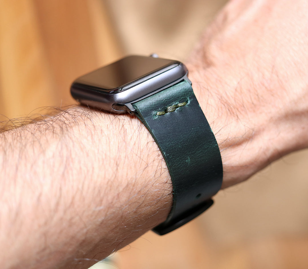 Apple Watch Leather Band - Forest Green