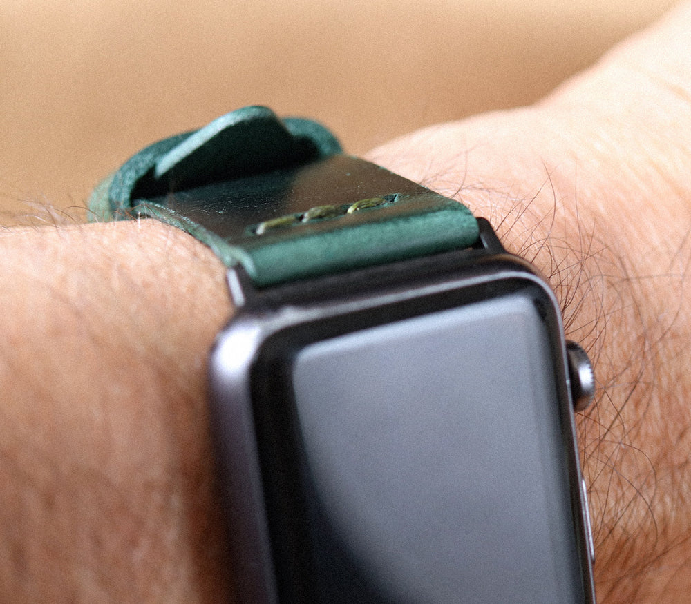 Apple Watch Leather Band - Forest Green