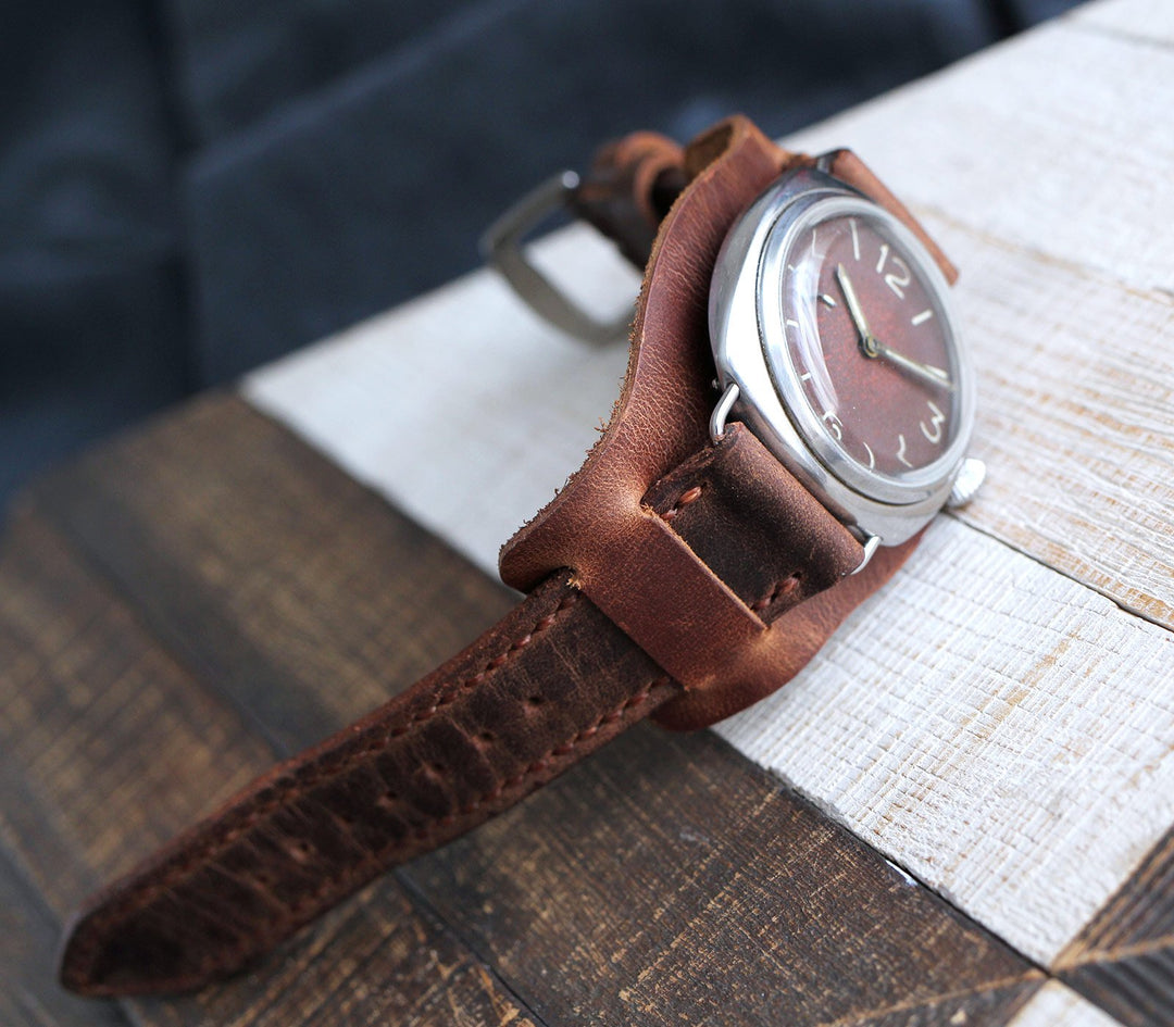 Custom Made Bund Strap - Antique Brown