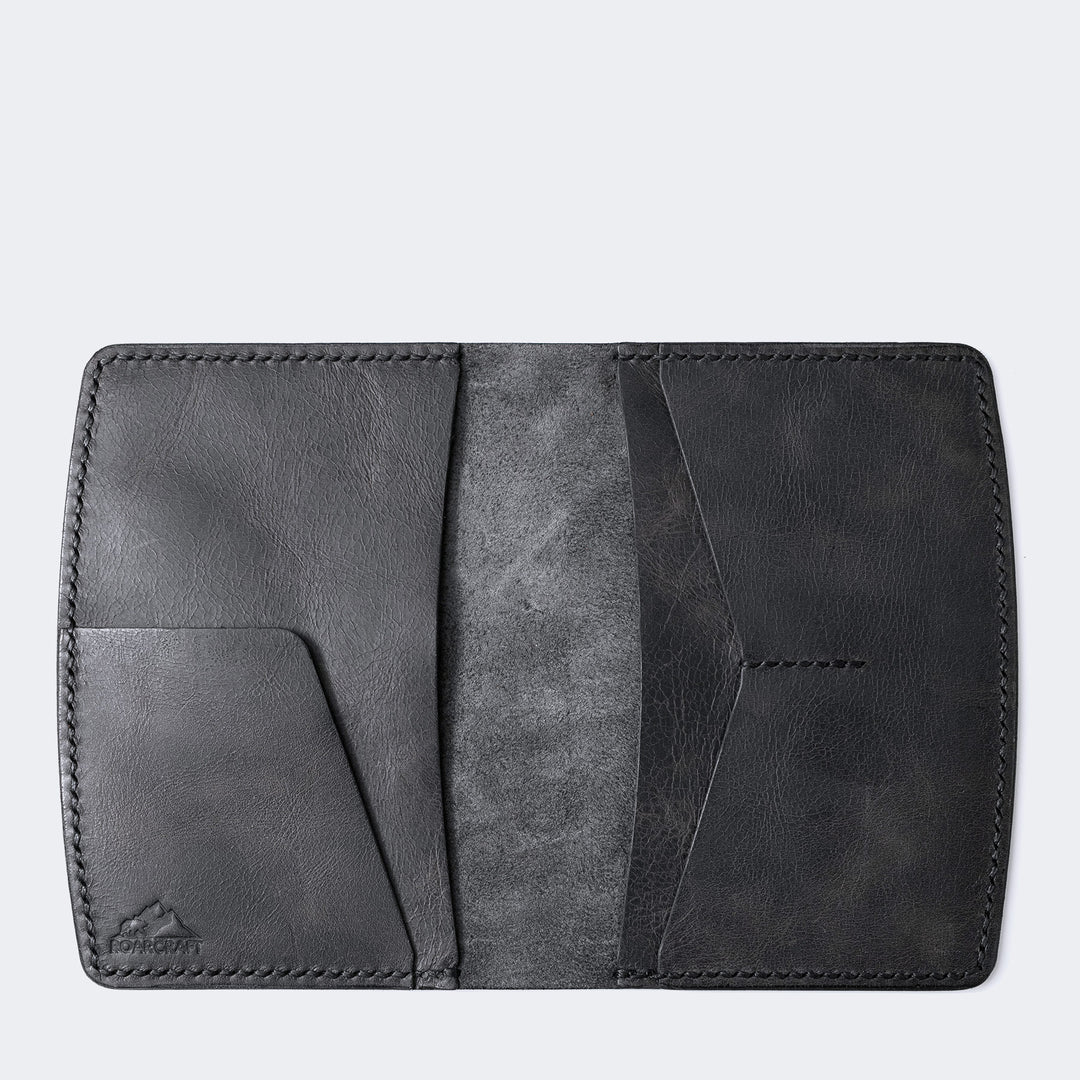 Leather Passport Wallet - Nemrut Coal 