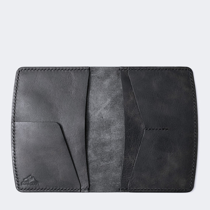 Leather Passport Wallet - Nemrut Coal 