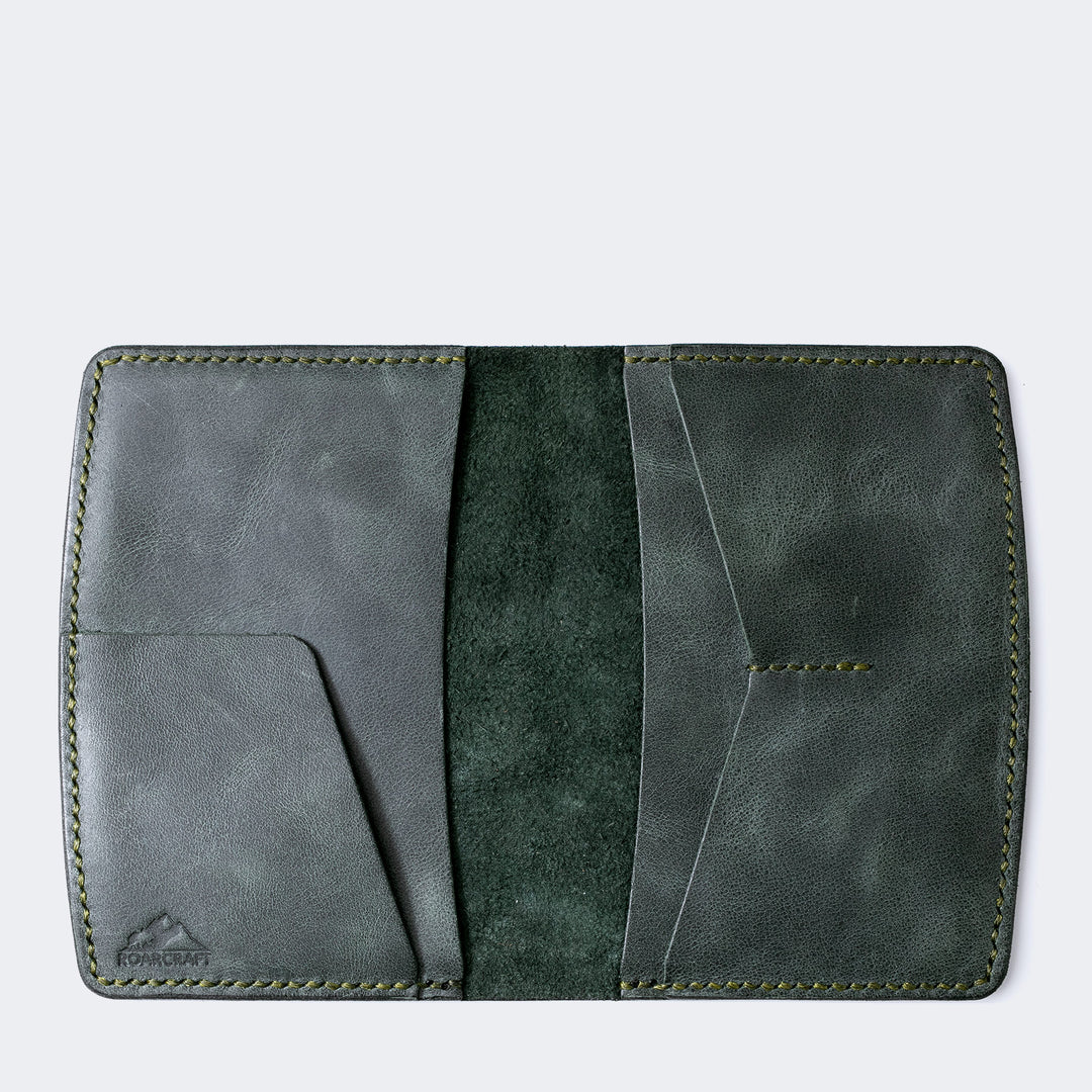 Leather Passport Wallet - Nemrut Emerald
